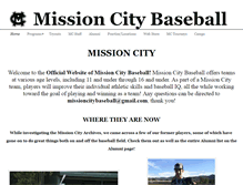 Tablet Screenshot of missioncitybaseball.com